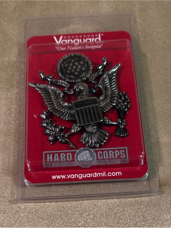 Vanguard Silver Eagle Emblem Pin on Red Card